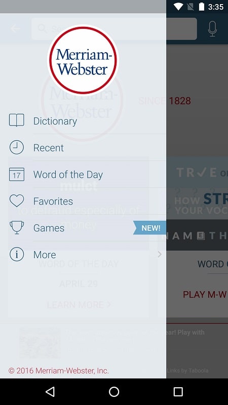 Dictionary Merriam Webster free