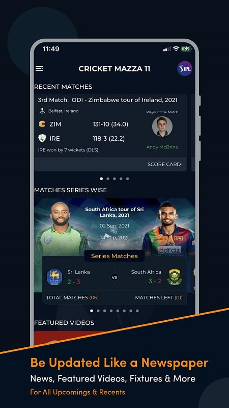 Cricket Mazza 11 Live Line mod