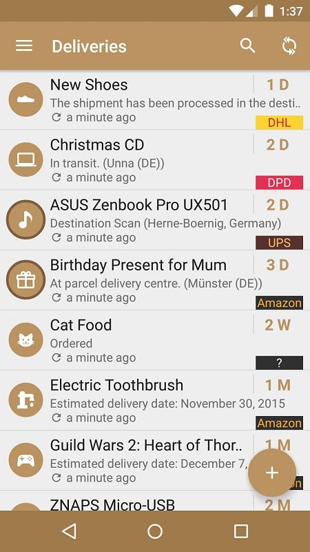 Deliveries Package Tracker mod
