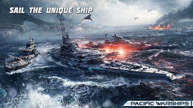 Pacific Warships Naval PvP mod free