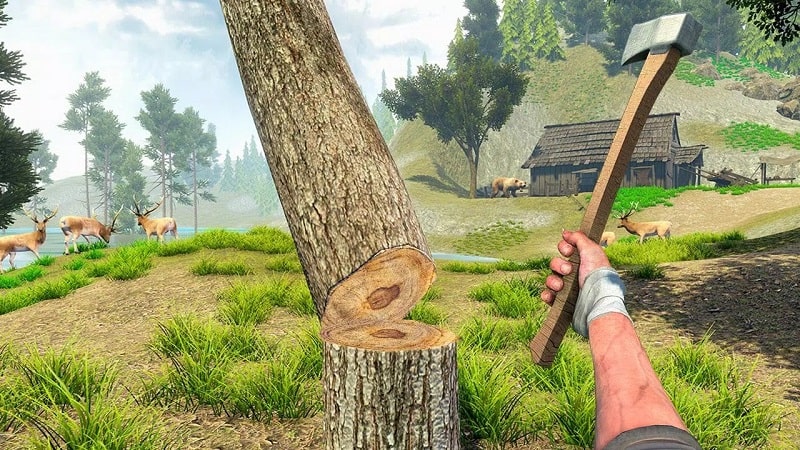 Woodcraft Island Survival Game mod free