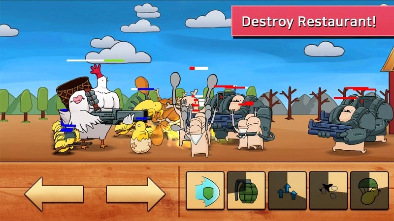 Chicken VS Man Ver. 1.040 MOD APK, UNLIMITED SKILL UPGRADE