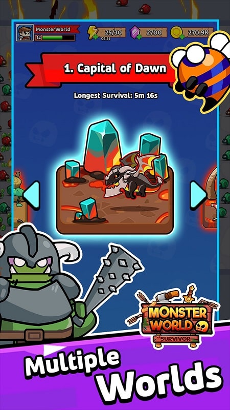 Monster World Survival.io mod free min