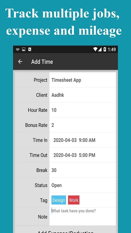 Timesheet Work Hours Tracker mod android 