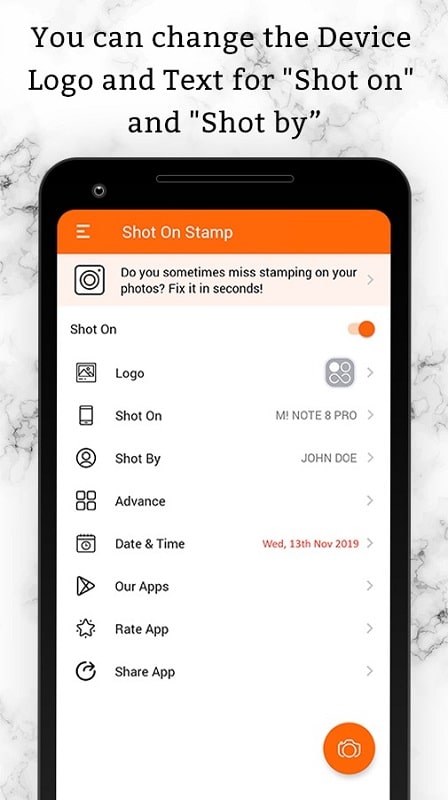 Shot On Stamp Photo Camera mod android free 