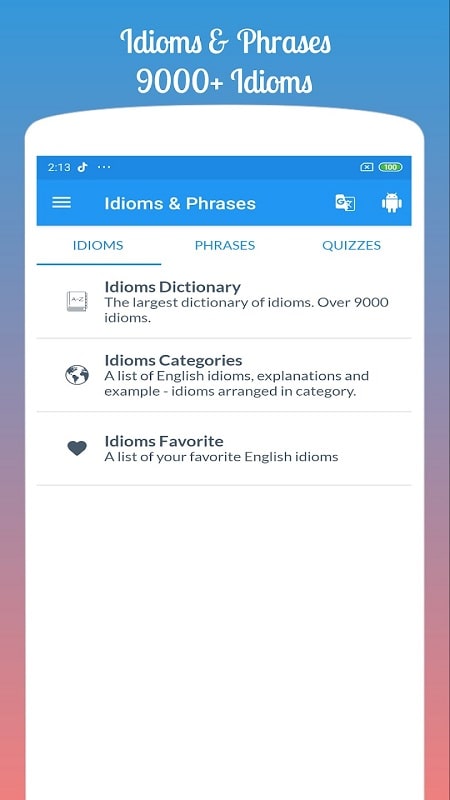 English Idioms Phrases mod android 