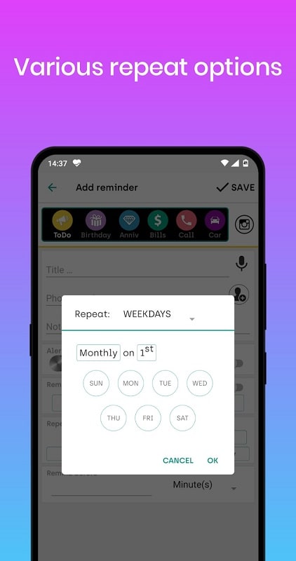 Just Reminder with Alarm mod android 