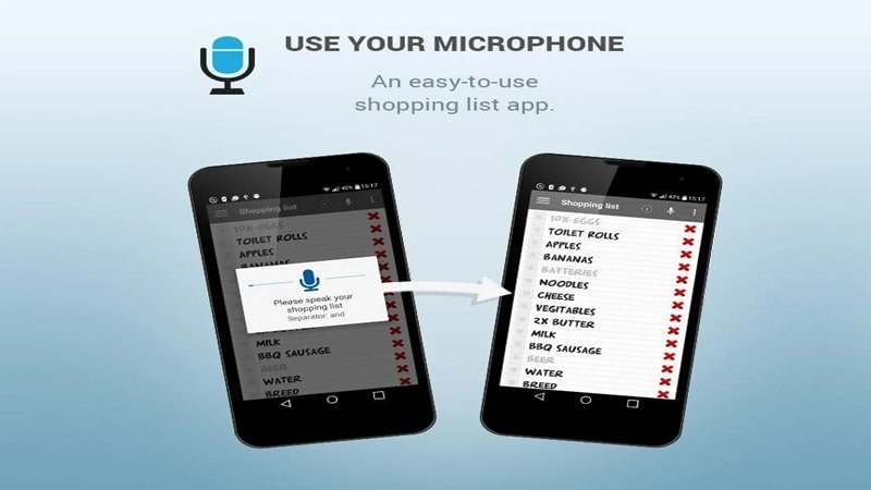 Shopping list voice input mod free