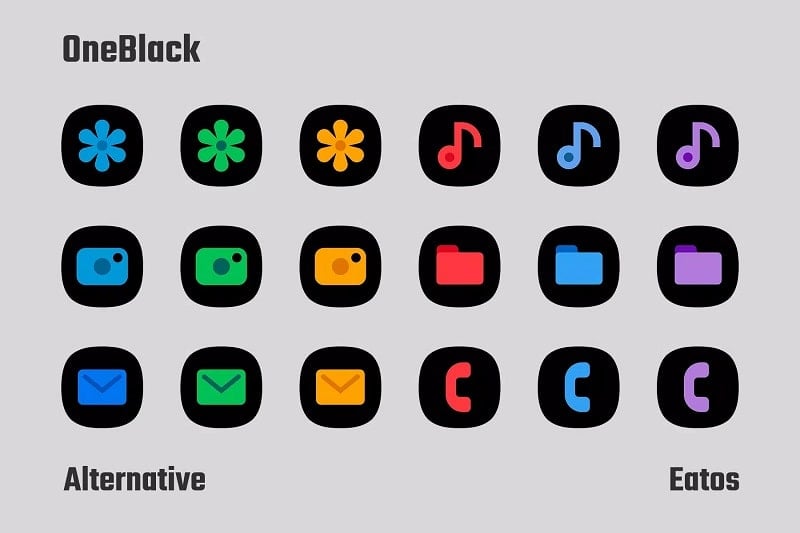 OneBlack Icon Pack mod apk