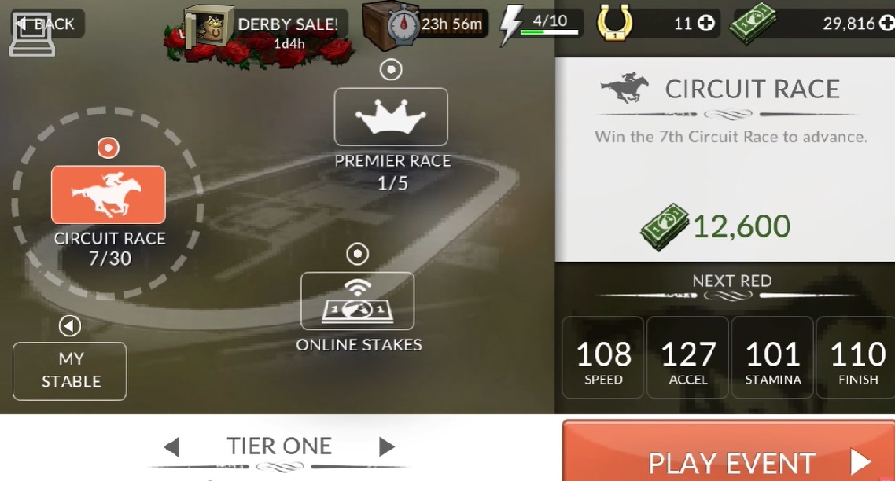 Tham gia vào cá chế độ đua khác nhau trong Photo Finish Horse Racing MOD APK