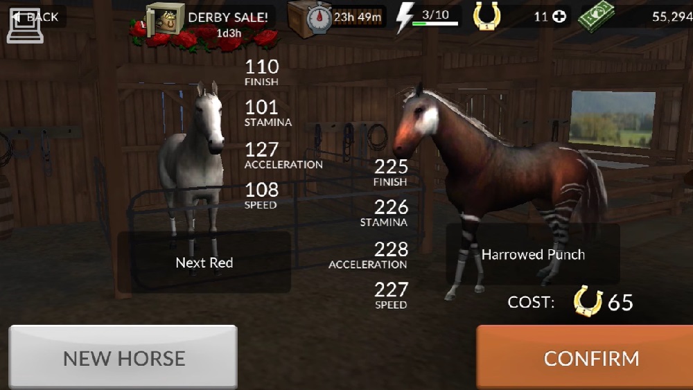 Mua thêm những con ngựa mới từ các cửa hàng trong Photo Finish Horse Racing MOD APK