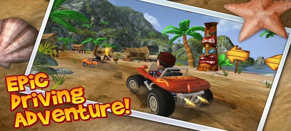 Face different racers on the island in Beach Buggy Blitz MOD APK