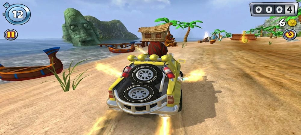 Earn money by collecting items on the road in Beach Buggy Blitz MOD APK
