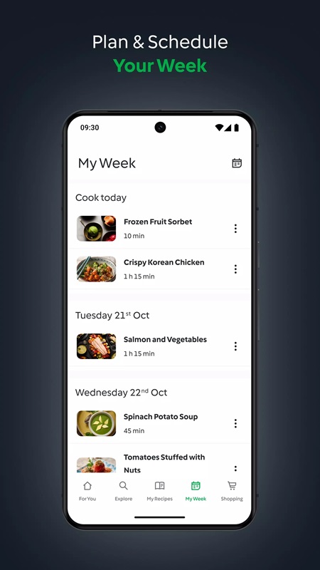 Create a weekly cooking plan and schedule in Thermomix Cookidoo App MOD APK
