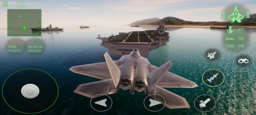 Đến nhiều địa điểm khác nhau trong Fighter Jet Combat: Warzone MOD APK