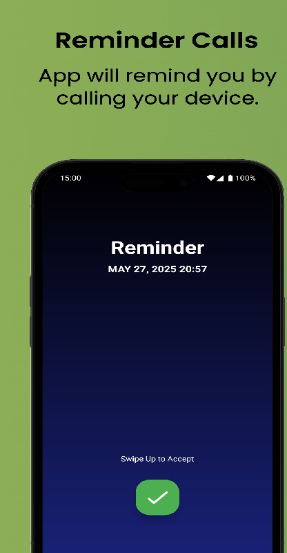 Nhận lời nhắc nhở thông qua các cuộc gọi trong Remind Me MOD APK