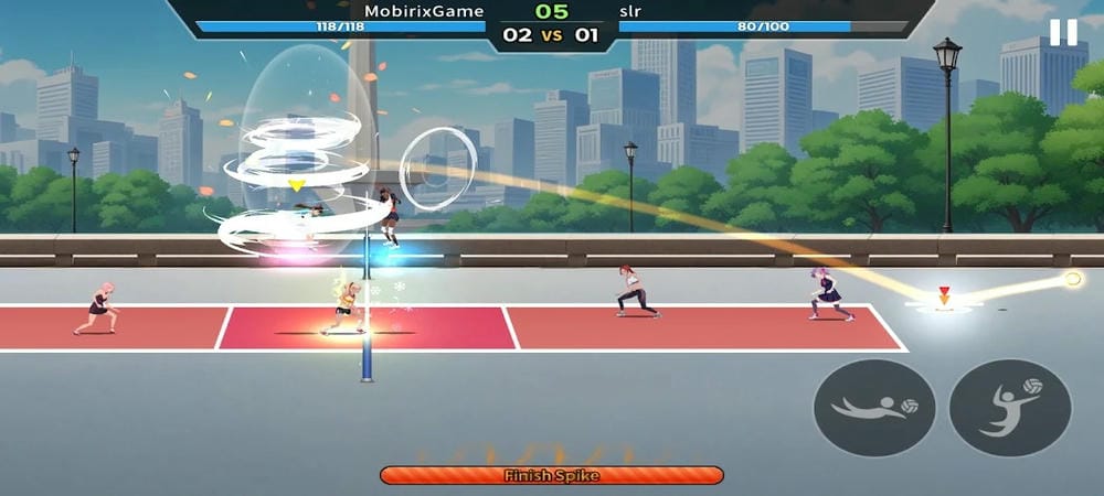 Try not to use too much force, that can make your ball fly out of the court in VolleyBall King MOD APK