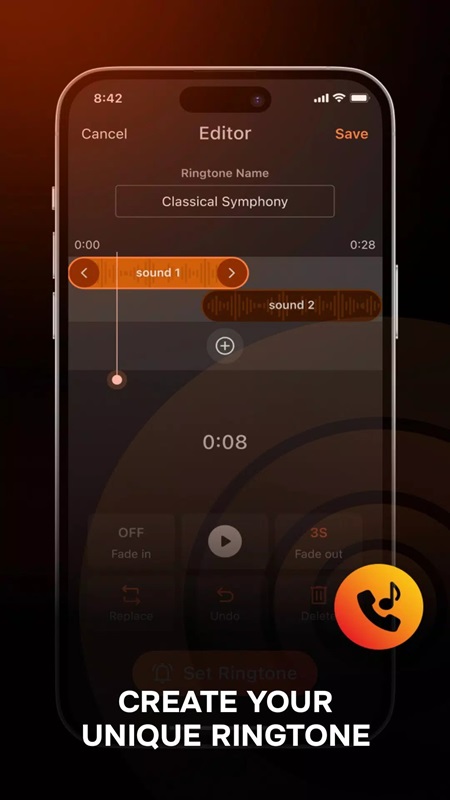 Dễ dàng tùy chỉnh, trộn và ghép nhiều âm thanh với nhau trong Any Ringtones MOD APK
