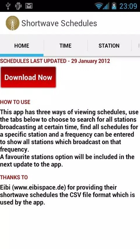 Easily perform the process of searching for broadcasting stations in Shortwave Radio Schedules MOD APK
