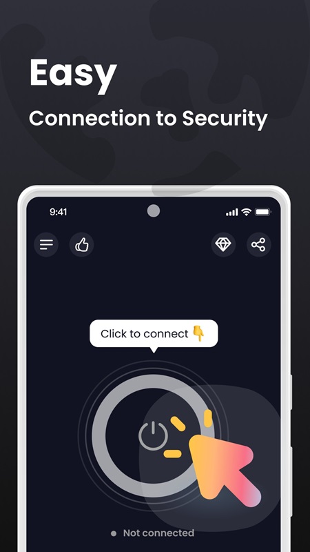Kết nối nhanh chóng chỉ với một lần chạm trong Bear VPN MOD APK