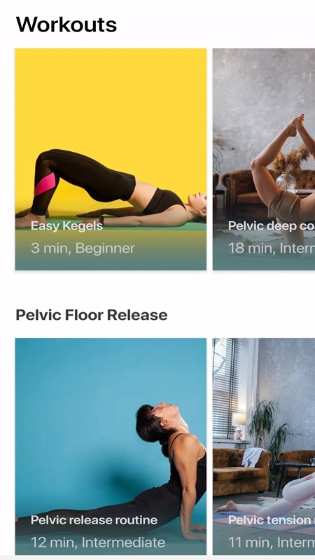 Chọn bài tập nâng cao sức khỏe cơ sàn chậu trong Kegel Exercise For Women MOD APK