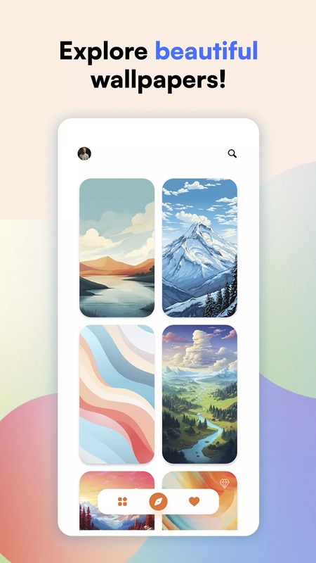 Lựa chọn những hình nền nghệ thuật đẹp mắt trong Lumina Wallpapers MOD APK