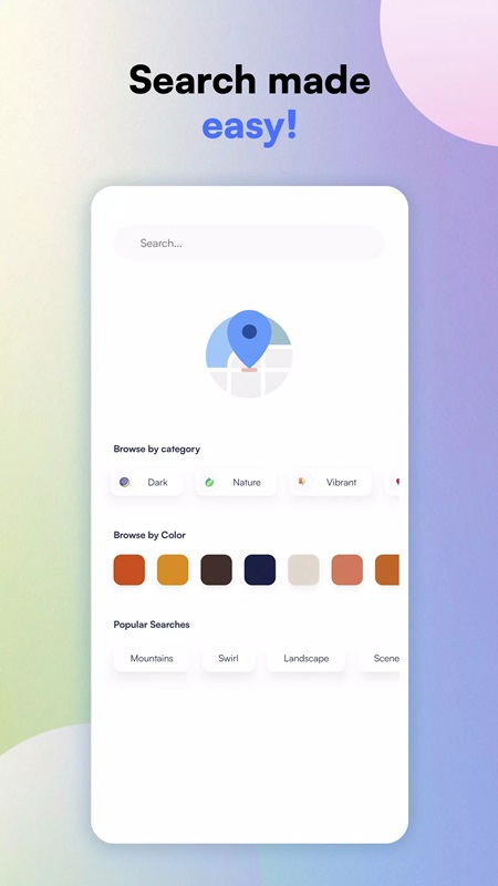 Tìm kiếm các hình nền yêu thích theo các danh mục trong Lumina Wallpapers MOD APK