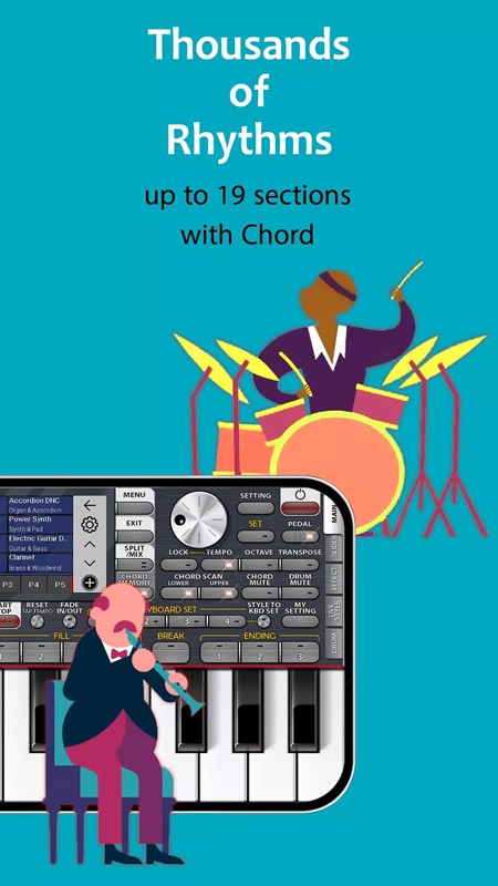 Lựa chọn những nhịp điệu yêu thích để sáng tạo nhạc trong ORG 24 MOD APK