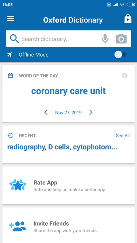 Xem lại lịch sử truy cập các từ khóa gần đây trong Oxford Medical Dictionary MOD APK