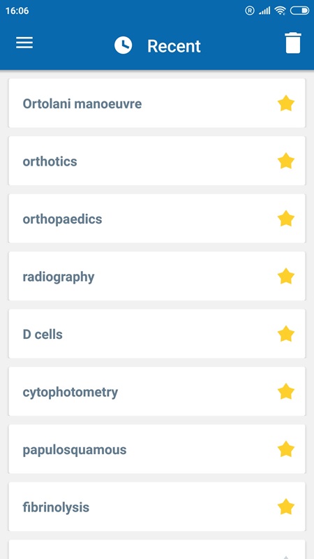 Thêm các từ khóa và nội dung quan trọng vào mục yêu thích trong Oxford Medical Dictionary MOD APK
