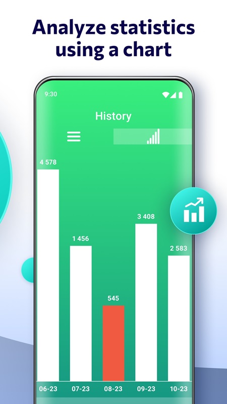 Đánh giá mức độ vận động của bản thân dựa trên biểu đồ trong Step Tracker MOD APK