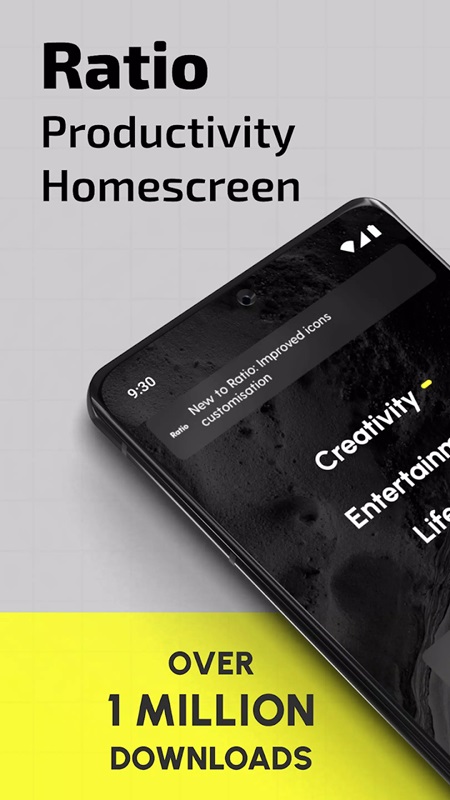 Tùy chỉnh màn hình điện thoại theo ý muốn trong Ratio MOD APK