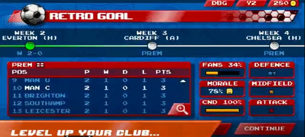 Vượt qua nhiều vòng bảng để bước vào chung kết trong Retro Goal MOD APK