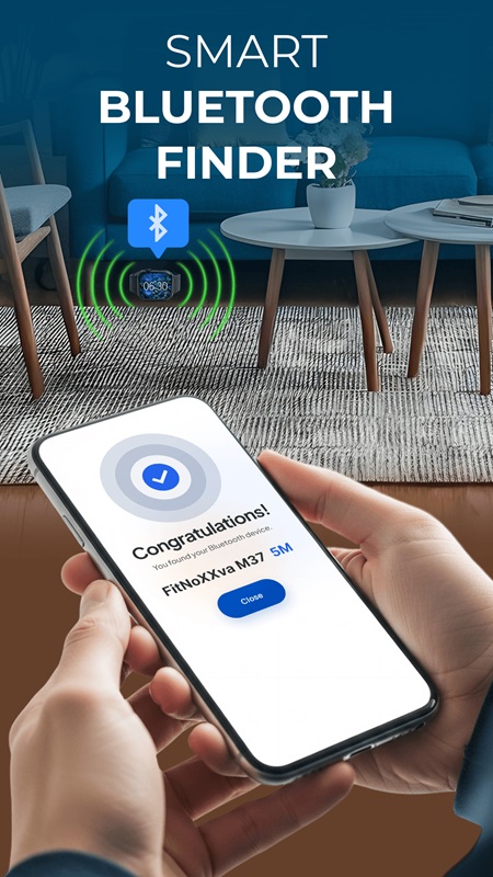 The Bluetooth Device Find & Locate MOD APK tool scans for nearby Bluetooth devices