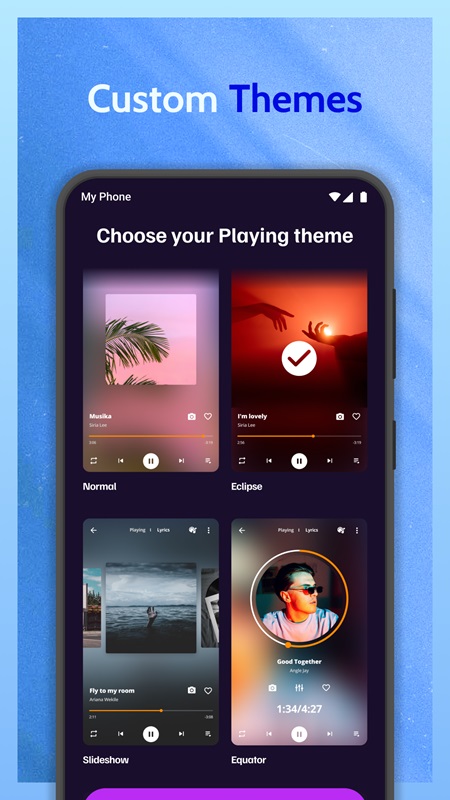 Thực hiện tùy chỉnh lại chủ đề hiển thị theo phong cách cá nhân trong Muzee MOD APK