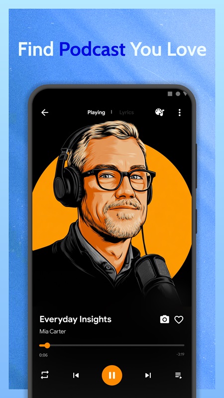Lưu lại và thưởng thức những bản Podcast trong Muzee MOD APK