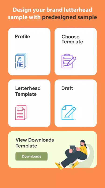Tạo và tùy chỉnh các mẫu thư, thông tin cá nhân trong Professional Letterhead Maker MOD APK