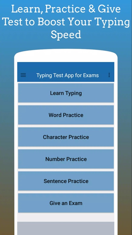 Đa dạng chế độ luyện tập cho bạn tự do lựa chọn trong Typing Test App for Exams MOD APK