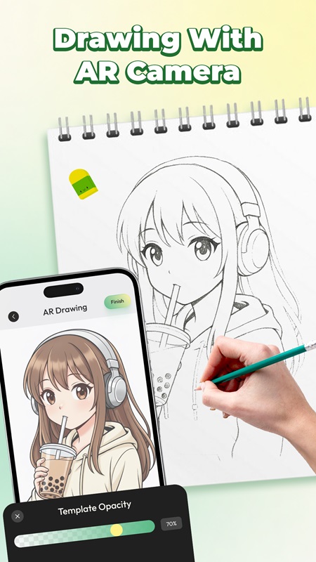 Capture photos of landscapes and your favorite pets to redraw them in AR Drawing MOD APK