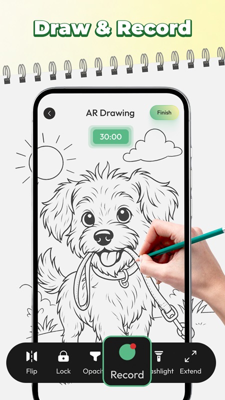 Record the entire drawing process in detail in AR Drawing MOD APK