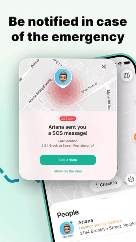 Gửi thông báo cảnh báo SOS nhanh chóng trong Geozilla MOD APK