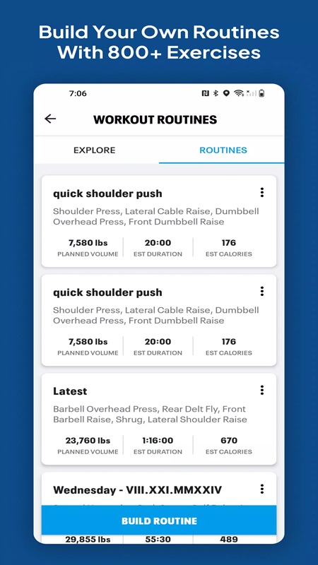 A variety of exercises and workout activities for you to choose from in Map My Fitness MOD APK
