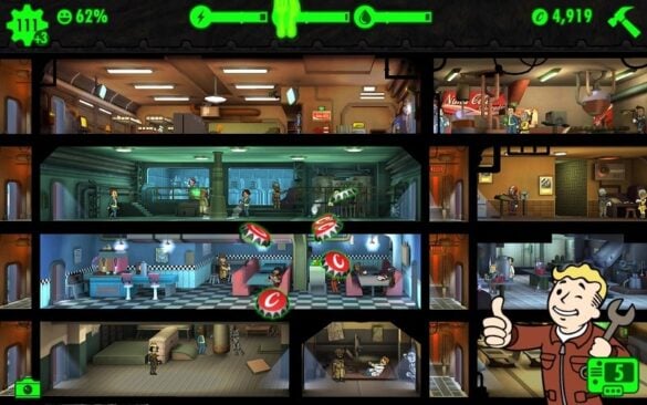 how do you move rooms on fallout shelter