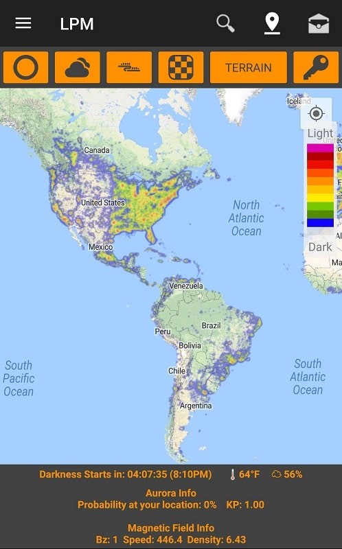 Light Pollution Map mod