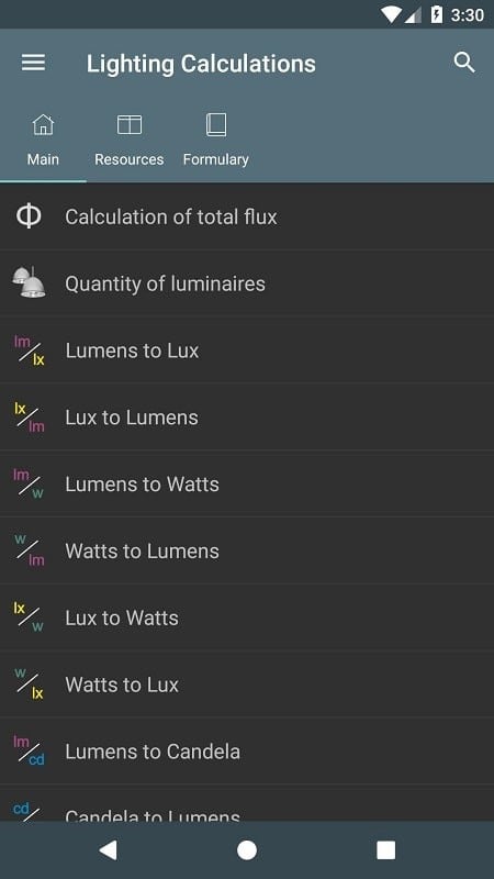 Lighting Calculations mod