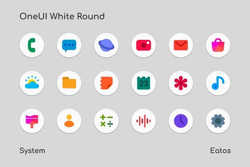 OneUI 3 White Round Icon Pack mod android