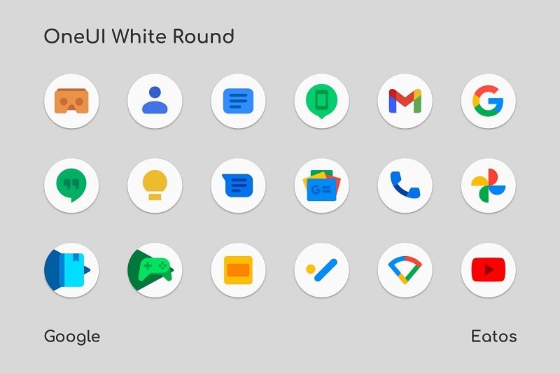 OneUI 3 White Round Icon Pack mod apk