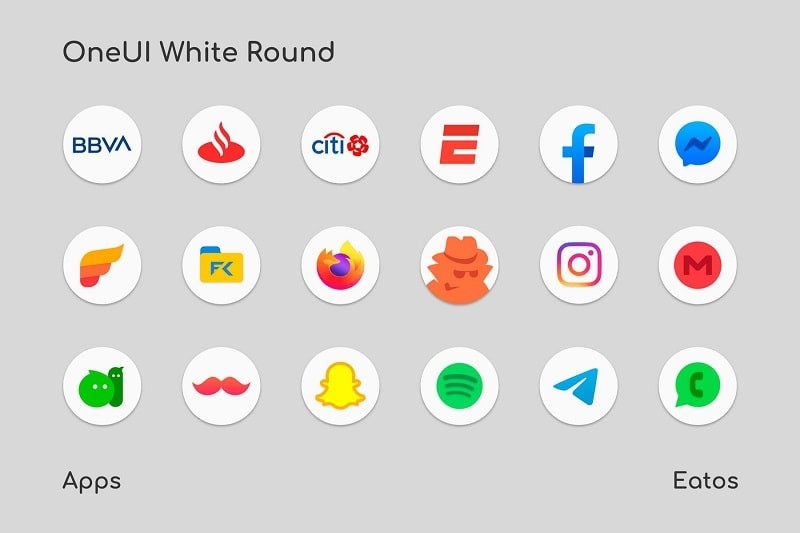 OneUI 3 White Round Icon Pack mod free