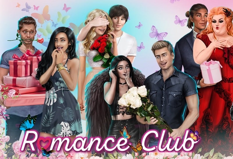 download romance club mod apk 1 0 9500 free shopping
