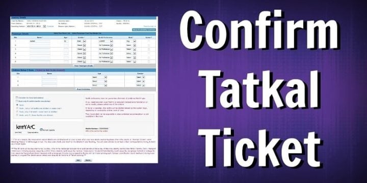 Confirm Tatkal Ticket Booking-
